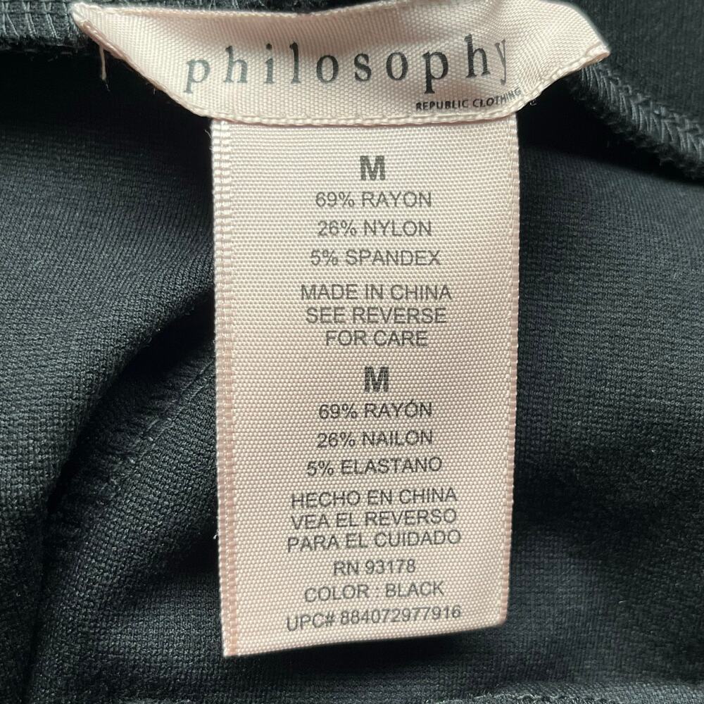 Philosophy Anthropologie High Rise Pull-On Black Leggings Wide Waistband NWT SM - Picture 8 of 9